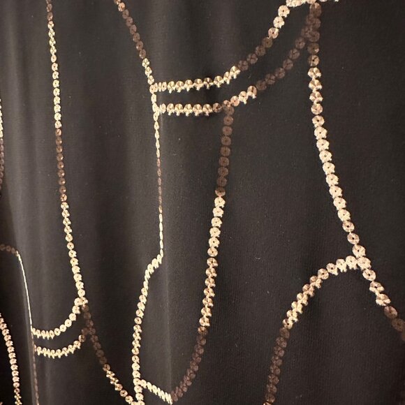 Joseph Ribkoff | 18 Black JDS Tunic Top Dressy Sheer Mature Sequin Chain Overlay - Picture 9 of 15